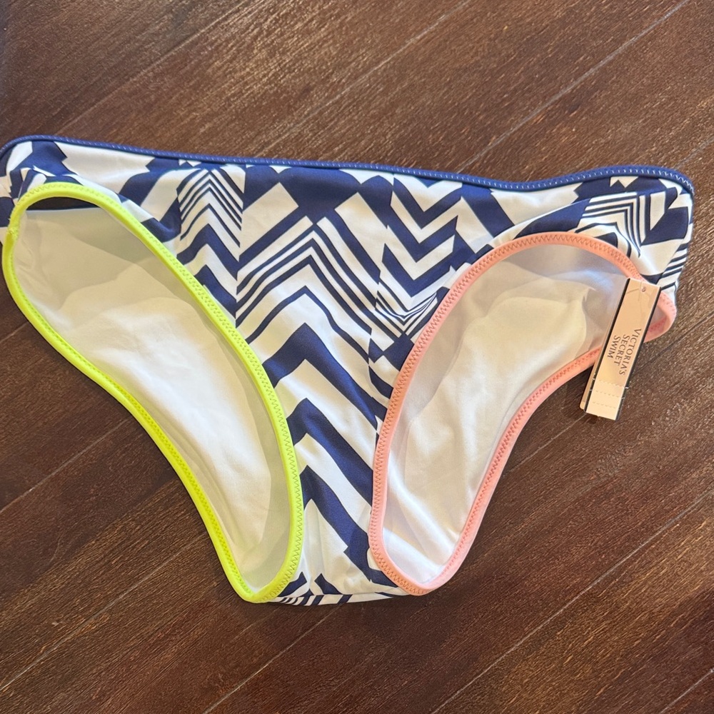 Victoria's Secret Navy and White Chevron Bikini Bottoms